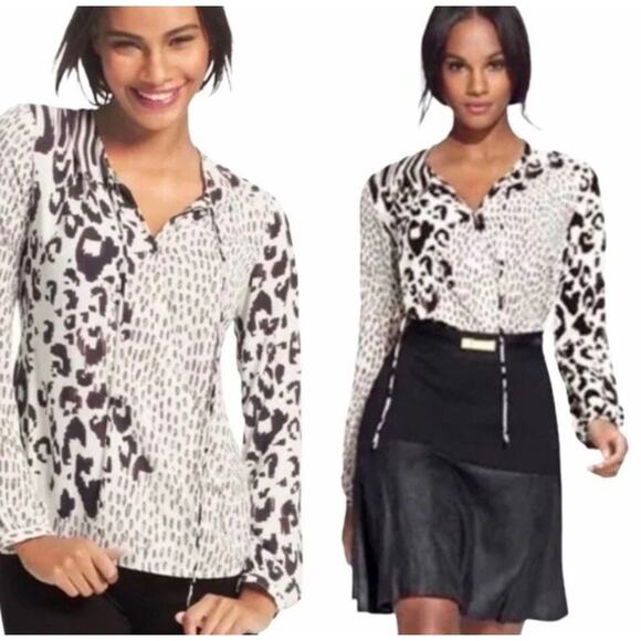 CAbi Tops - CAbi Women’s Animal Skin Print cheetah Wrap Blouse Top Style 590 Size large